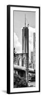 Vertical Panoramic View of Brooklyn Bridge View and One World Trade Center, Manhattan, NYC-Philippe Hugonnard-Framed Photographic Print