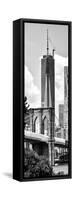 Vertical Panoramic View of Brooklyn Bridge View and One World Trade Center, Manhattan, NYC-Philippe Hugonnard-Framed Stretched Canvas