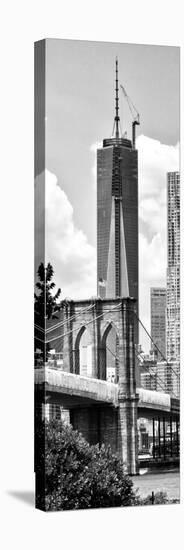 Vertical Panoramic View of Brooklyn Bridge View and One World Trade Center, Manhattan, NYC-Philippe Hugonnard-Stretched Canvas