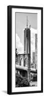 Vertical Panoramic View of Brooklyn Bridge View and One World Trade Center, Manhattan, NYC-Philippe Hugonnard-Framed Photographic Print