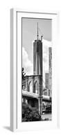 Vertical Panoramic View of Brooklyn Bridge View and One World Trade Center, Manhattan, NYC-Philippe Hugonnard-Framed Photographic Print