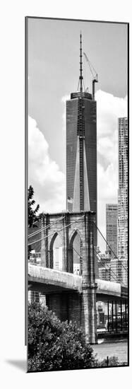 Vertical Panoramic View of Brooklyn Bridge View and One World Trade Center, Manhattan, NYC-Philippe Hugonnard-Mounted Photographic Print