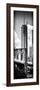 Vertical Panoramic View of Brooklyn Bridge View and One World Trade Center, Manhattan, NYC-Philippe Hugonnard-Framed Art Print