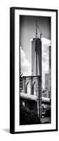 Vertical Panoramic View of Brooklyn Bridge View and One World Trade Center, Manhattan, NYC-Philippe Hugonnard-Framed Art Print