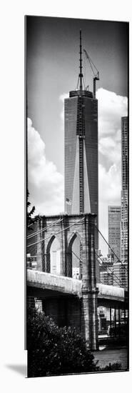 Vertical Panoramic View of Brooklyn Bridge View and One World Trade Center, Manhattan, NYC-Philippe Hugonnard-Mounted Art Print