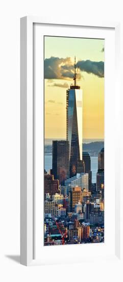 Vertical Panoramic View, the One World Trade Center (1Wtc) at Sunset, Manhattan, New York, US-Philippe Hugonnard-Framed Photographic Print