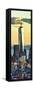 Vertical Panoramic View, the One World Trade Center (1Wtc) at Sunset, Manhattan, New York, US-Philippe Hugonnard-Framed Stretched Canvas