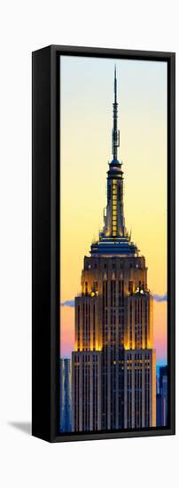 Vertical Panoramic View, Top of Empire State Building at Sunset, Manhattan, New York, US-Philippe Hugonnard-Framed Stretched Canvas