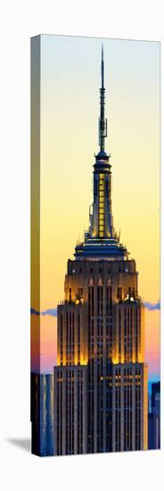 Vertical Panoramic View, Top of Empire State Building at Sunset, Manhattan, New York, US-Philippe Hugonnard-Stretched Canvas