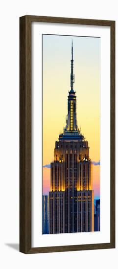 Vertical Panoramic View, Top of Empire State Building at Sunset, Manhattan, New York, US-Philippe Hugonnard-Framed Photographic Print