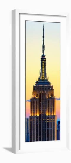 Vertical Panoramic View, Top of Empire State Building at Sunset, Manhattan, New York, US-Philippe Hugonnard-Framed Photographic Print