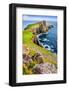 Vertical View of Neist Point Lighthouse and Rocky Ocean Coastline, Scotland-MartinM303-Framed Photographic Print