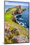 Vertical View of Neist Point Lighthouse and Rocky Ocean Coastline, Scotland-MartinM303-Mounted Photographic Print
