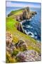 Vertical View of Neist Point Lighthouse and Rocky Ocean Coastline, Scotland-MartinM303-Mounted Photographic Print