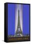 Vertically Lit Eiffel Tower-null-Framed Stretched Canvas