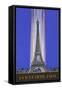 Vertically Lit Eiffel Tower-null-Framed Stretched Canvas