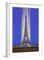 Vertically Lit Eiffel Tower-null-Framed Art Print