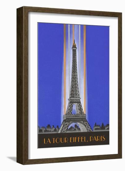 Vertically Lit Eiffel Tower-null-Framed Art Print