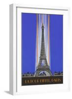 Vertically Lit Eiffel Tower-null-Framed Art Print