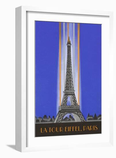 Vertically Lit Eiffel Tower-null-Framed Art Print