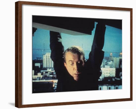 Vertigo, James Stewart, 1958, Hanging From The Building-null-Framed Photo