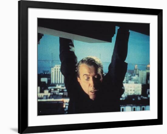 Vertigo, James Stewart, 1958, Hanging From The Building-null-Framed Photo