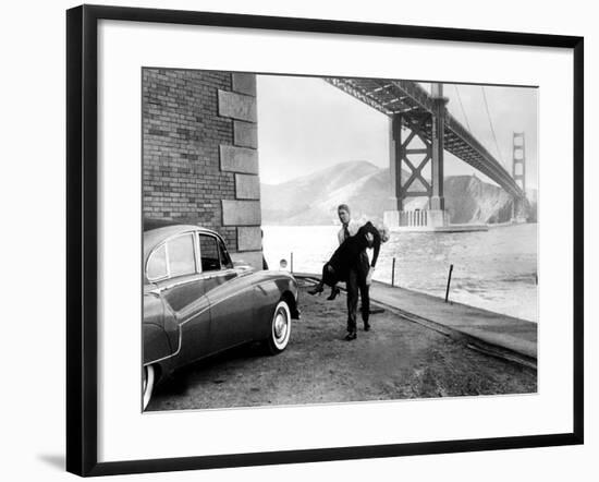 Vertigo, James Stewart, Kim Novak, 1958-null-Framed Photo