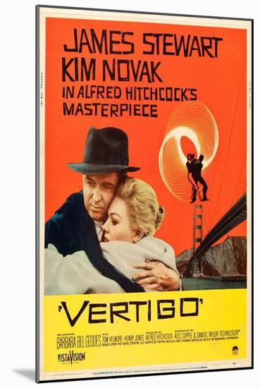 Vertigo, James Stewart, Kim Novak, 1958-null-Mounted Premium Giclee Print