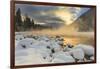 Very cold sunrise over the South Fork of the Flathead River in Hungry Horse, Montana, USA-Chuck Haney-Framed Photographic Print