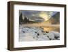 Very cold sunrise over the South Fork of the Flathead River in Hungry Horse, Montana, USA-Chuck Haney-Framed Photographic Print