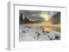 Very cold sunrise over the South Fork of the Flathead River in Hungry Horse, Montana, USA-Chuck Haney-Framed Photographic Print