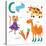 Very Cute Alphabet.C Letter. Cat, Cow, Camel, Carrots. Alphabet-Ovocheva-Stretched Canvas