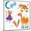 Very Cute Alphabet.C Letter. Cat, Cow, Camel, Carrots. Alphabet-Ovocheva-Mounted Art Print