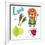 Very Cute Alphabet.L Letter.Leeks, Lion, Ladybug, Lime.-Ovocheva-Framed Art Print