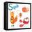 Very Cute Alphabet. S Letter.Squirrel, Scorpion, Spider, Snail.-Ovocheva-Framed Stretched Canvas