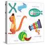 Very Cute Alphabet.X Letter. Xerus,X-Ray Fish,Xylophone,Xigua-Ovocheva-Stretched Canvas