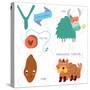 Very Cute Alphabet. Y Letter. Yorkshire Terrier,Yam,Yo-Yo,Yak.-Ovocheva-Stretched Canvas