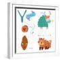 Very Cute Alphabet. Y Letter. Yorkshire Terrier,Yam,Yo-Yo,Yak.-Ovocheva-Framed Premium Giclee Print