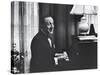 Very Good Portrait of Pianist Vladimir Horowitz Seated at the Piano at His Home in New York-Gjon Mili-Stretched Canvas