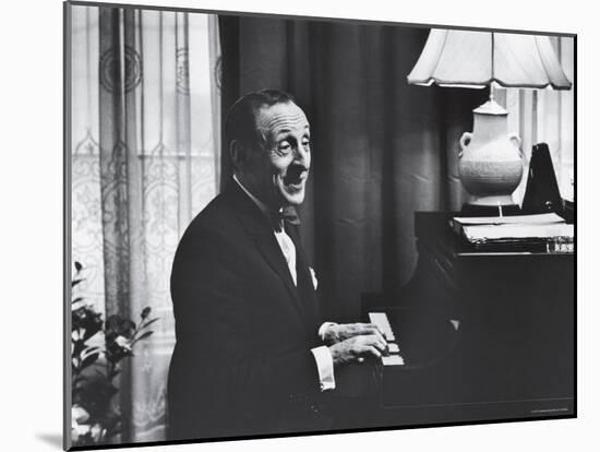 Very Good Portrait of Pianist Vladimir Horowitz Seated at the Piano at His Home in New York-Gjon Mili-Mounted Premium Photographic Print