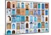 Very Old, Blue And Golden Doors Of Morocco-null-Mounted Poster