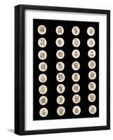 Very Rare Complete Set of Thirty Two Copper Red Yingqing Weiqi Counters, Early 14th Century-null-Framed Giclee Print