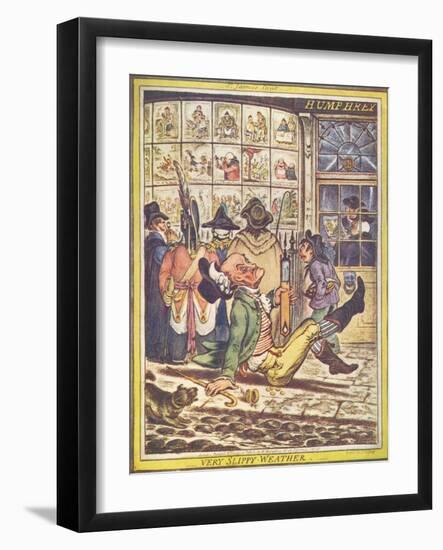 'Very Slippy Weather', 1808-James Gillray-Framed Giclee Print