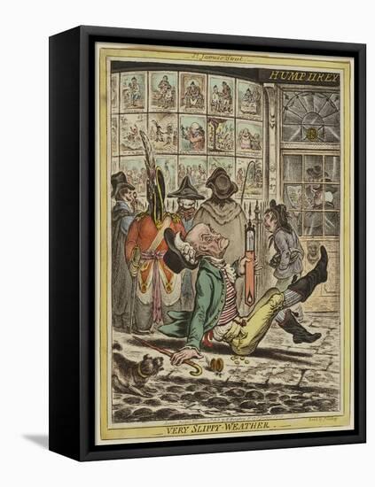 Very Slippy Weather, 1808-James Gillray-Framed Stretched Canvas