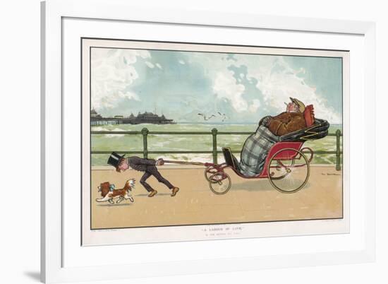 Very Small Boy Pulls a Very Large Relative Along the Esplanade of a Seaside Resort-Tom Browne-Framed Premium Giclee Print