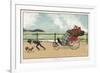 Very Small Boy Pulls a Very Large Relative Along the Esplanade of a Seaside Resort-Tom Browne-Framed Premium Giclee Print