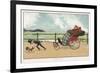 Very Small Boy Pulls a Very Large Relative Along the Esplanade of a Seaside Resort-Tom Browne-Framed Premium Giclee Print