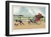 Very Small Boy Pulls a Very Large Relative Along the Esplanade of a Seaside Resort-Tom Browne-Framed Art Print