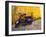 Vespa and Yellow Wall in Old Town, Rhodes, Greece-Tom Haseltine-Framed Photographic Print