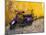 Vespa and Yellow Wall in Old Town, Rhodes, Greece-Tom Haseltine-Mounted Photographic Print